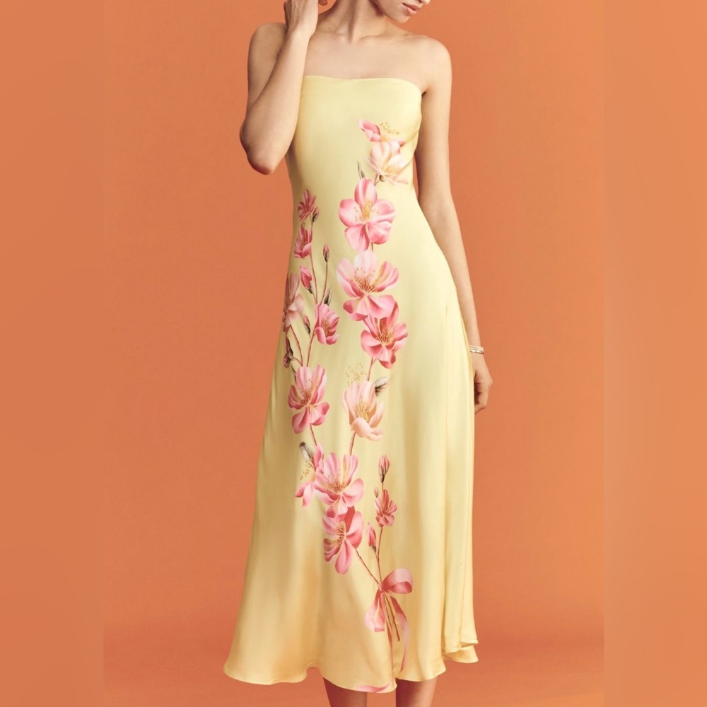 FARM RIO Strapless Printed Midi Split Dress - Picture 4 of 12
